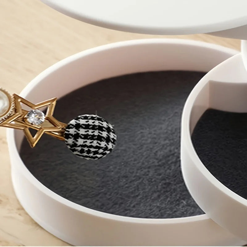 Load image into Gallery viewer, Rotating Multi-layer Desktop Storage Box Hair Accessories Jewelry Makeup BoxNWith Lid Dustproof Jewelry Box Jewelry Storage Box

