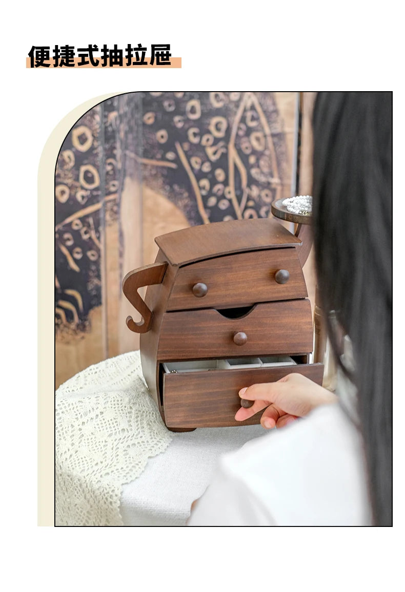 Load image into Gallery viewer, Elegant Wooden Jewelry Box for Rings Necklaces &amp; Earrings High-End Gift for Weddings Housewarmings - Storage Organizer
