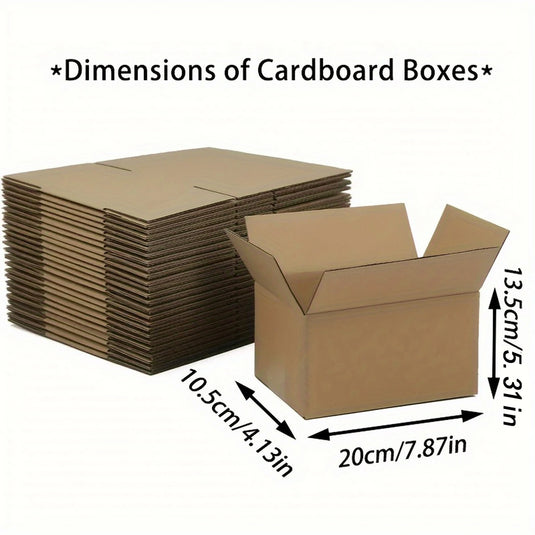 Mailing Shipping Boxes, 7.87x4.13x5.31inches, Single Wall, 32Lb/sq inch, Brown Corrugated Cardboard Mailer Box With Lids