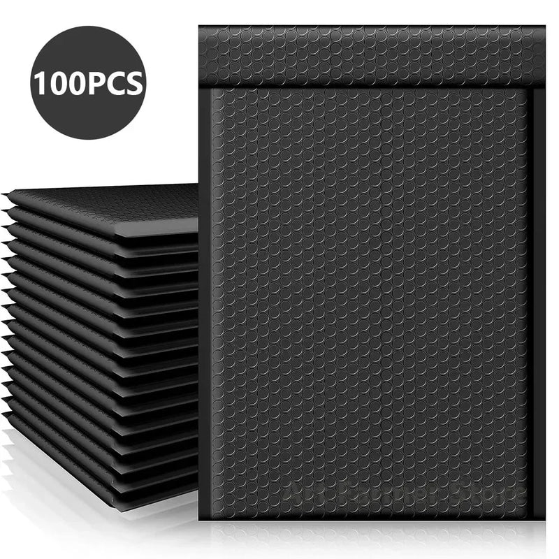 Load image into Gallery viewer, 100 Pcs Bubble Mailers Bubble Padded Mailing Envelopes Mailer Poly for Packaging Shipping Bag Black Business Supplies
