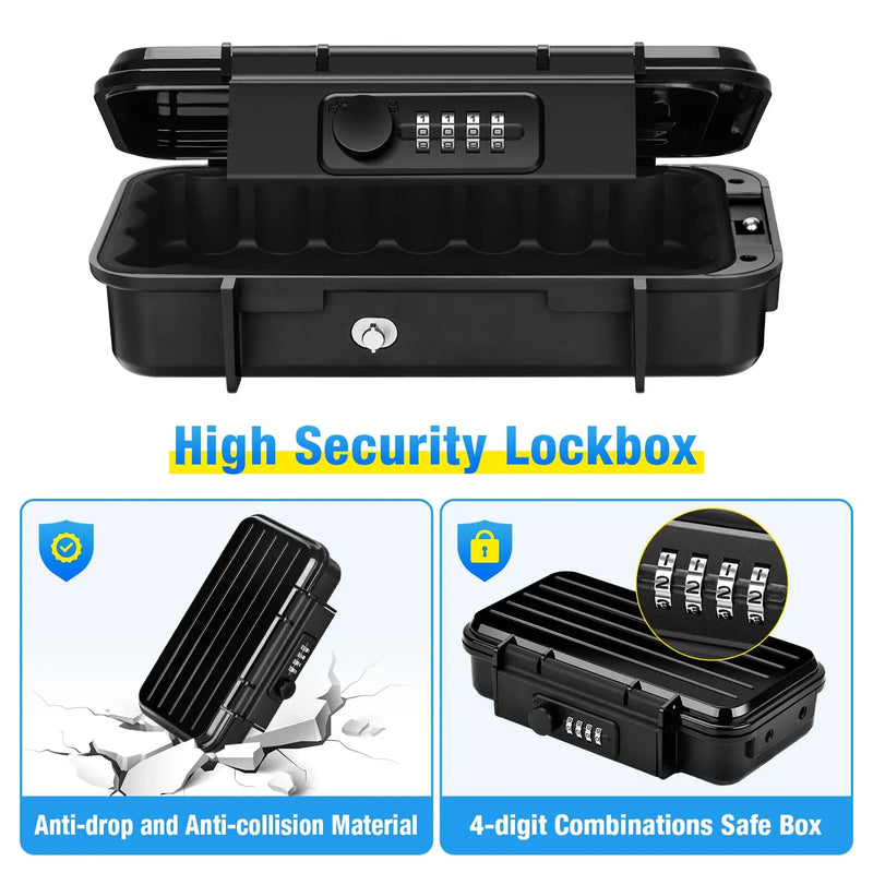 Load image into Gallery viewer, Portable Safe Box Waterproof Anti-Theft Beach Travel Safe Box Combination Security Lockbox with Removable Wire Rope Portable
