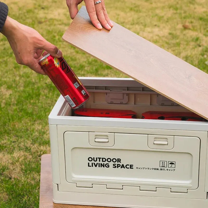 Load image into Gallery viewer, Outdoor Storage Box Camping Folding Box Camping Organizer Car Trunk Wooden Lid Industrial Air Storage Box
