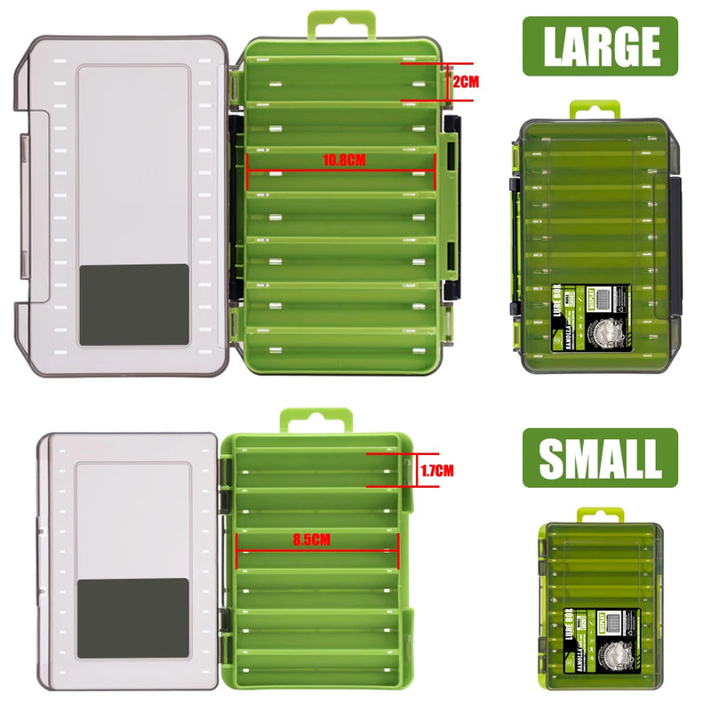 Load image into Gallery viewer, Fishing Tackle Box 14 Compartments Fishing Accessories Lure Hook Storage Case Double Sided Fishing Tool Organizer Boxes
