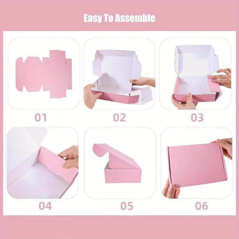 Load image into Gallery viewer, 10 Pcs Pink Shipping Boxes Pink Corrugated Cardboard Mailer Boxes Bulk for Packaging Small Business Mailing Gift
