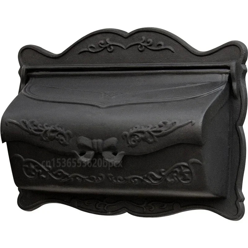 Load image into Gallery viewer, Matte Black European Rustic Iron Mailbox Vintage Bucket Tin Newspaper Post Letter Box Aluminum Design
