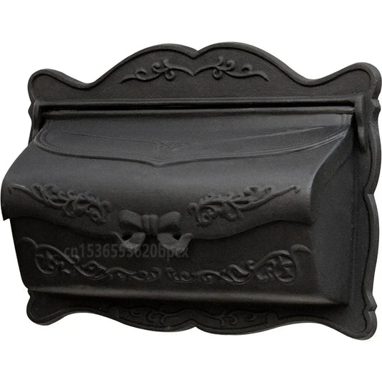 Matte Black European Rustic Iron Mailbox Vintage Bucket Tin Newspaper Post Letter Box Aluminum Design