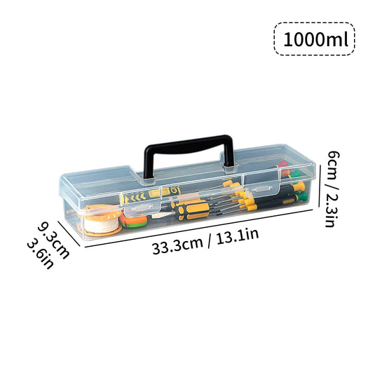 Transparent Handheld Toolbox Portable Large Capacity Thickened Plastic Hardware Tool Storage Box With Handle Tool Organizer Box