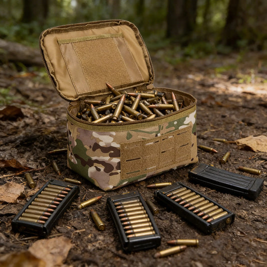Portable Rifle Cartridge Bag Pistol Ammo Pouches Outdoor Ammunition Box Hunting Shooting Bullet Storage Case EDC Handbag