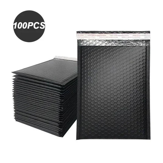 100 Pcs Bubble Mailers Bubble Padded Mailing Envelopes Mailer Poly for Packaging Shipping Bag Black Business Supplies