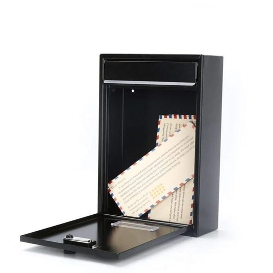 Rainproof Wall Mounted Mailbox Safe Locking with 2 Keys Tinplate Letter Boxes Clear Window Iron Large Mail Drop Box Garden