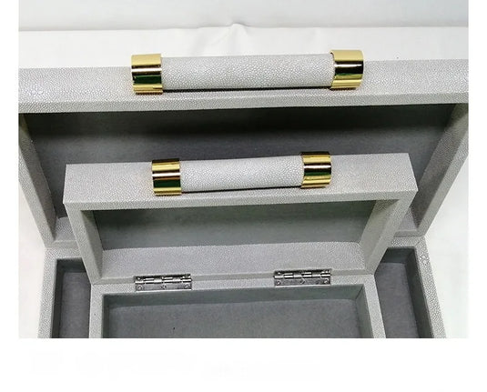 Leather Jewelry Box To Store European Style Wooden Frame Organizer Luxury Jewelry Box Empty No Grid Gift Boxes for Present