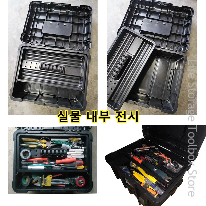 Load image into Gallery viewer, Large Tool Box Increase In Height Suitcases Hardware Parts Box Portable Tool Organizer Professional ToolBox For Garage Workshop
