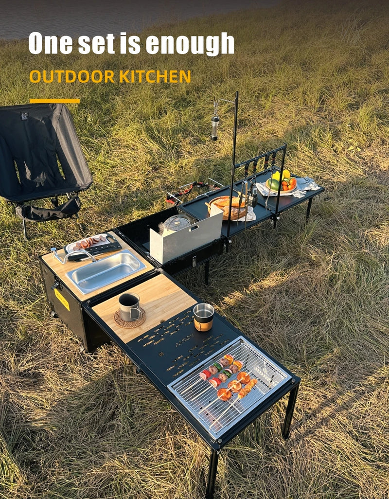 Load image into Gallery viewer, Jason Camping Customized High Quality Camping Folding Storage Box for Outdoor Picnic Compact Van Multi Functional Kitchen Box
