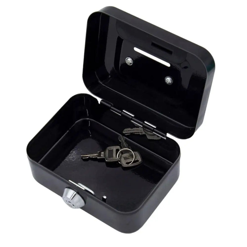 Load image into Gallery viewer, Portable Small Lock Box Security Safe Lock Boxes Mini Metal Cash Box Money Bank Metal Coin Bank Security Box Sturdy Cash Box
