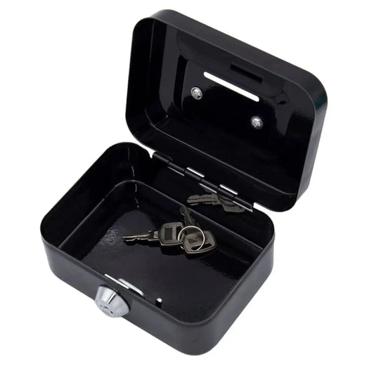 Portable Small Lock Box Security Safe Lock Boxes Mini Metal Cash Box Money Bank Metal Coin Bank Security Box Sturdy Cash Box