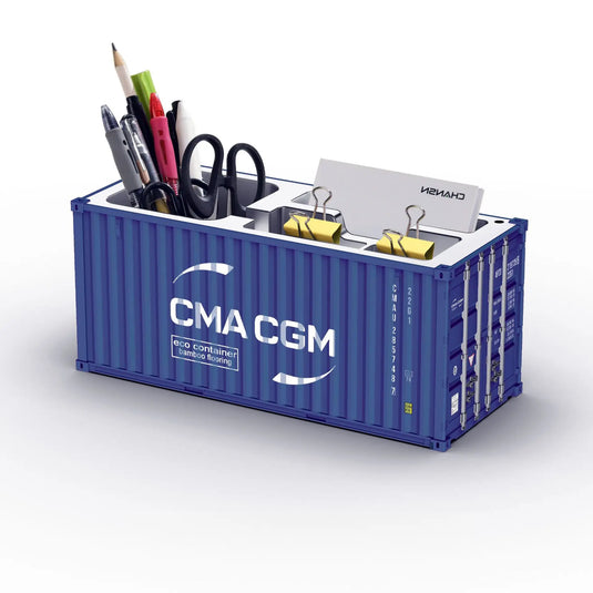 Miniature Realistic Shipping Container Model Simple Multifunctional Office Desktop Pen Holder Storage Box Home Decor Craft