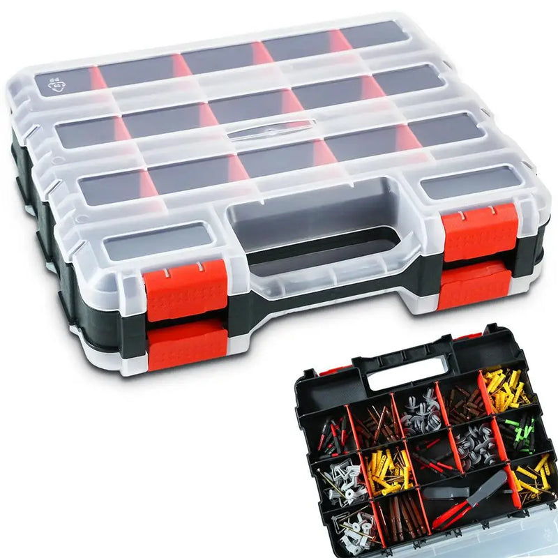 Load image into Gallery viewer, Handheld Tool Box Organizer Sets  Compartment Small Parts Boxes Large Capacity Thickened Plastic Hardware Tool Storage Box
