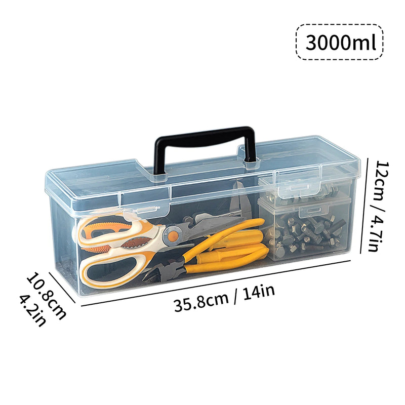 Load image into Gallery viewer, Transparent Handheld Toolbox Portable Large Capacity Thickened Plastic Hardware Tool Storage Box With Handle Tool Organizer Box
