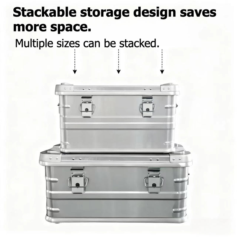 Load image into Gallery viewer, 30L 50L 80L Aluminum Alloy Travel Storage Box Silver Storage Box for Camping Household Car Picnic Travel Camping Outdoor storage
