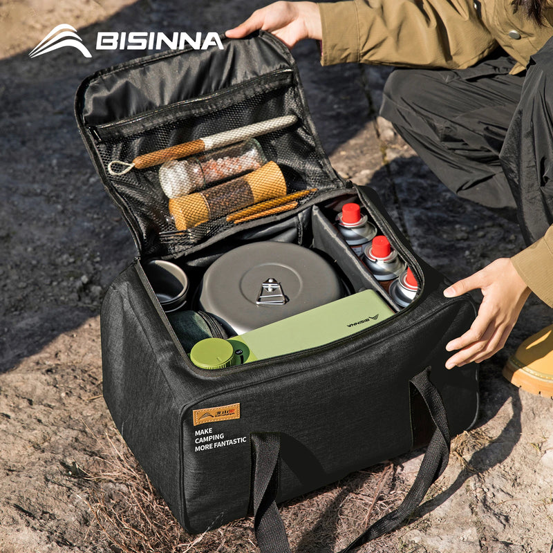 Load image into Gallery viewer, BISINNA Outdoor Camping Bag 26L Folding Gas Tank Storage Bag Picnic Cookwre Container Camp Supplies Adjustable Partition

