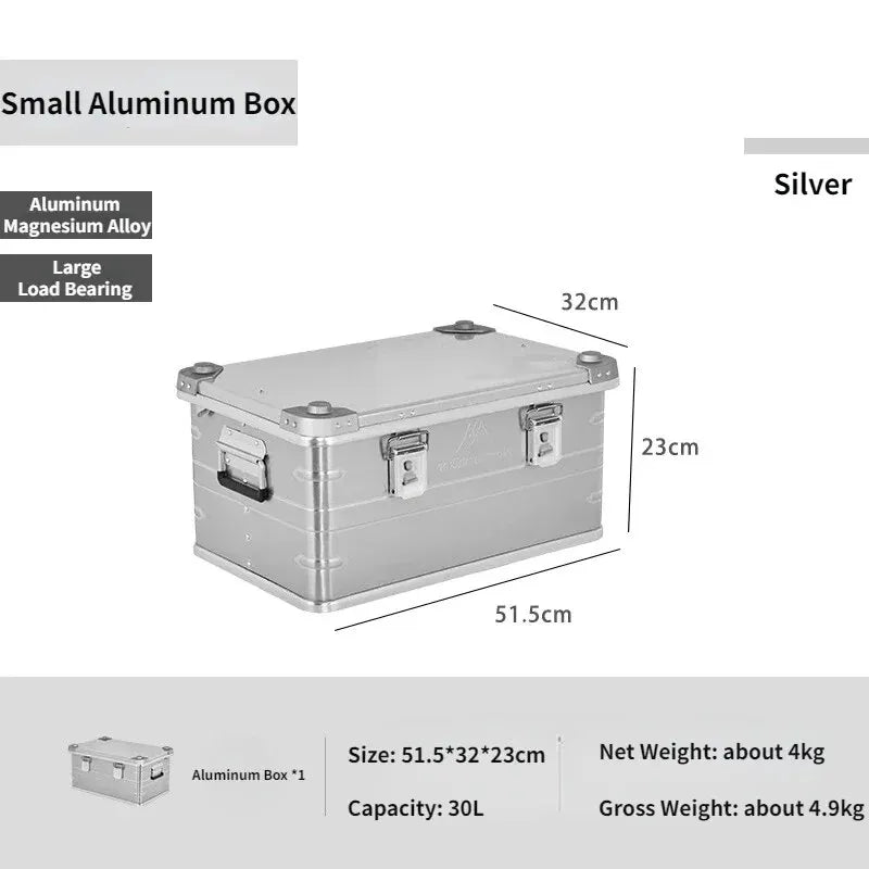 Load image into Gallery viewer, MOUNTAINHIKER Outdoor Storage Box Camping Picnic Travel Aluminum Alloy Large Capacity Box Silver Storage Bag 30-80L
