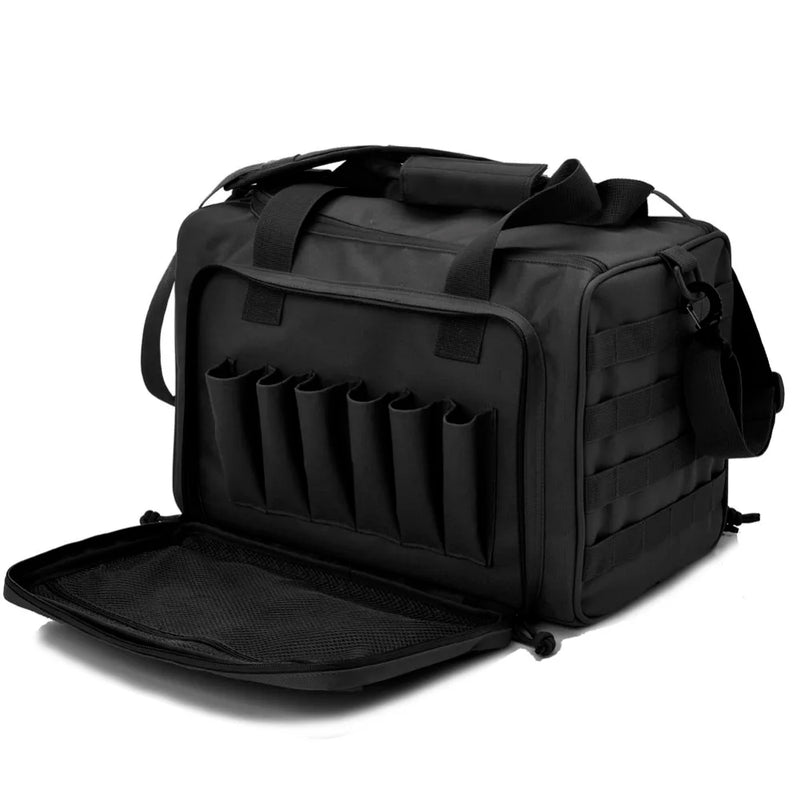 Load image into Gallery viewer, Shooting Range Bag Molle System Outdoor Hunting Accessory Nylon Tactical Gun Case Pack Pistol Tools Shoulder Bag Sniper Black
