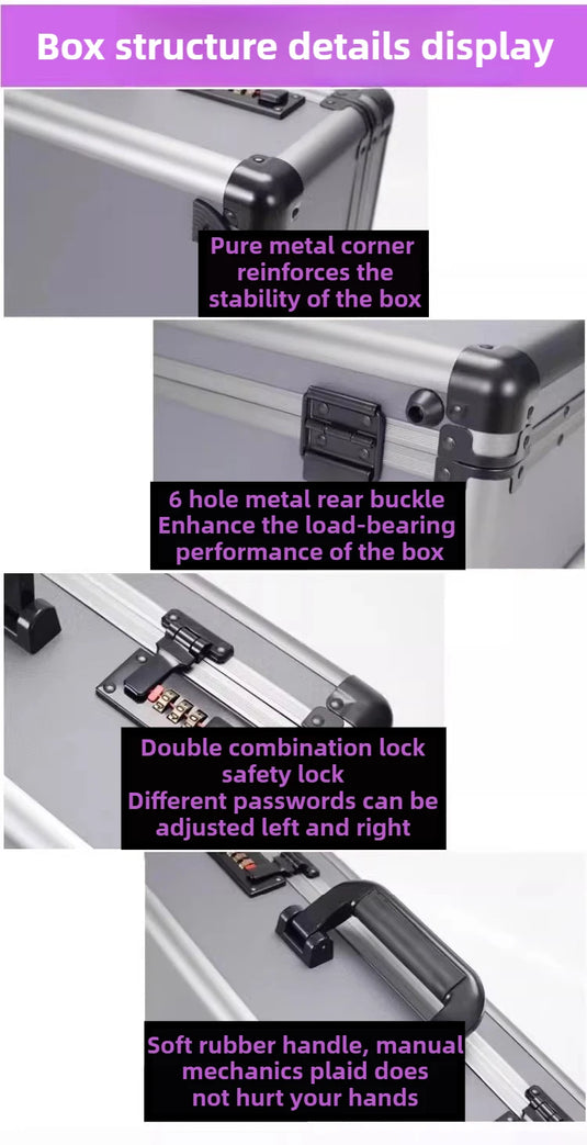 Handheld Tool Box Equipment Safety Protection Boxes File Instrument Storage Password Box Portable Hardware Tool Organizer Boxes