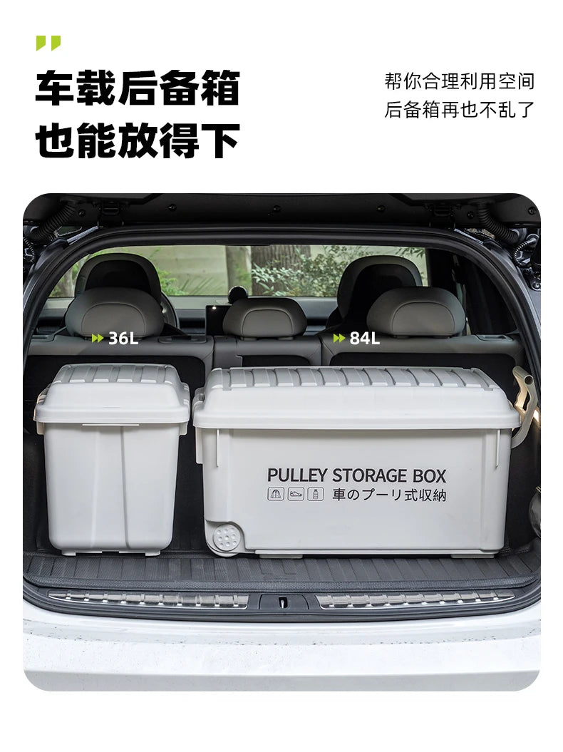 Load image into Gallery viewer, Industrial Storage Box Large Capacity Organizer Box Durable Camping Container with Wheels Heavy-Duty Storage Case Off-White
