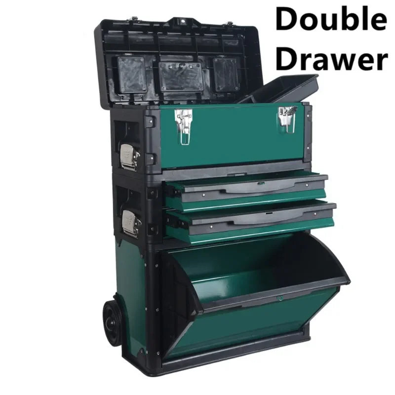 Load image into Gallery viewer, Tool Box Storage Professional Big Metal Removable Three-layers Alloy Tool Box Workshop Storage Hardware Electrician Product
