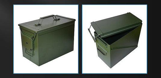 Metal bullet box, iron sheet storage box for hardware tools, small multi-functional protective portable ammunition empty box