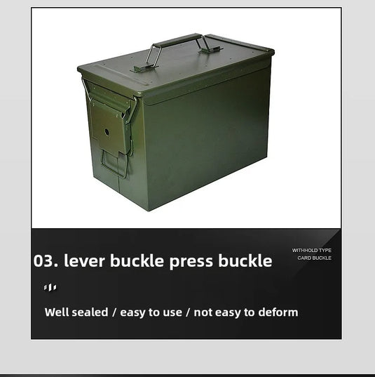 Metal bullet box, iron sheet storage box for hardware tools, small multi-functional protective portable ammunition empty box