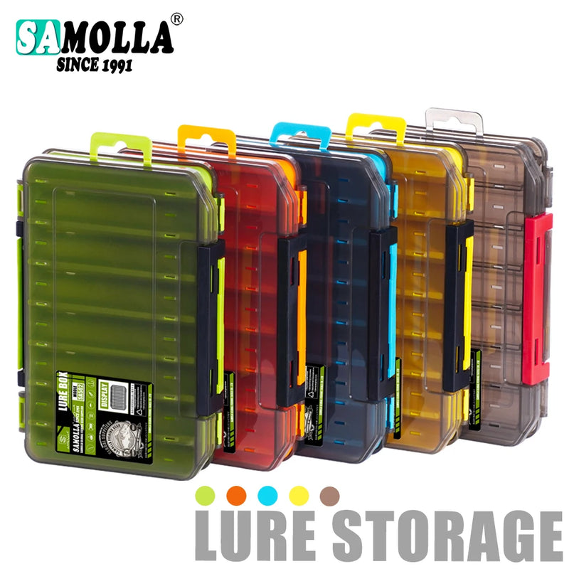 Load image into Gallery viewer, Fishing Tackle Box 14 Compartments Fishing Accessories Lure Hook Storage Case Double Sided Fishing Tool Organizer Boxes
