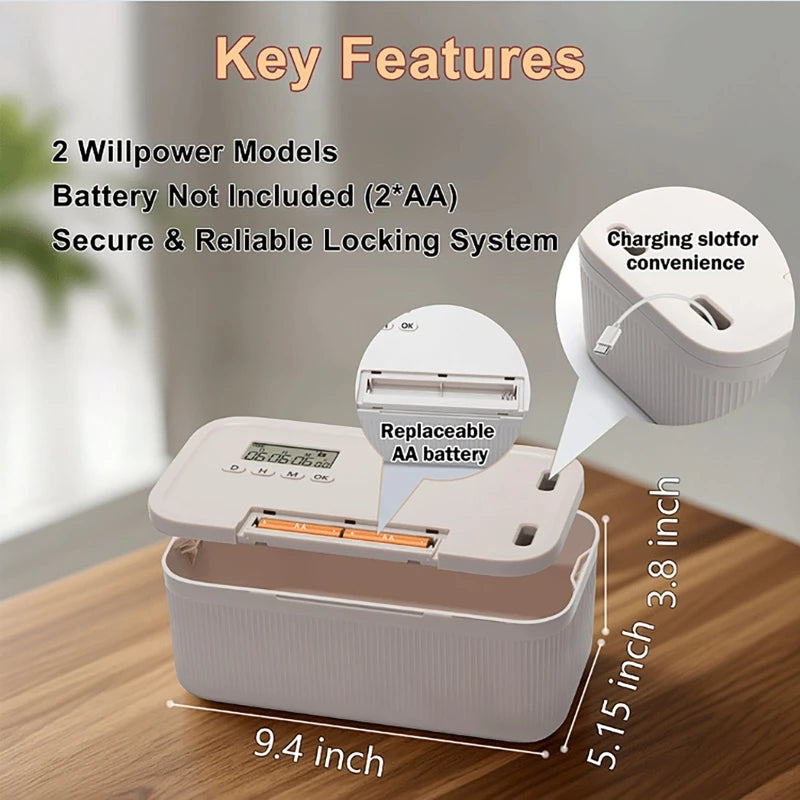 Load image into Gallery viewer, Timer Lock Boxes Electronic Lockable Container Self-Discipline Phone Lock Boxes Medicine Box Personal Items Files Safe Storage
