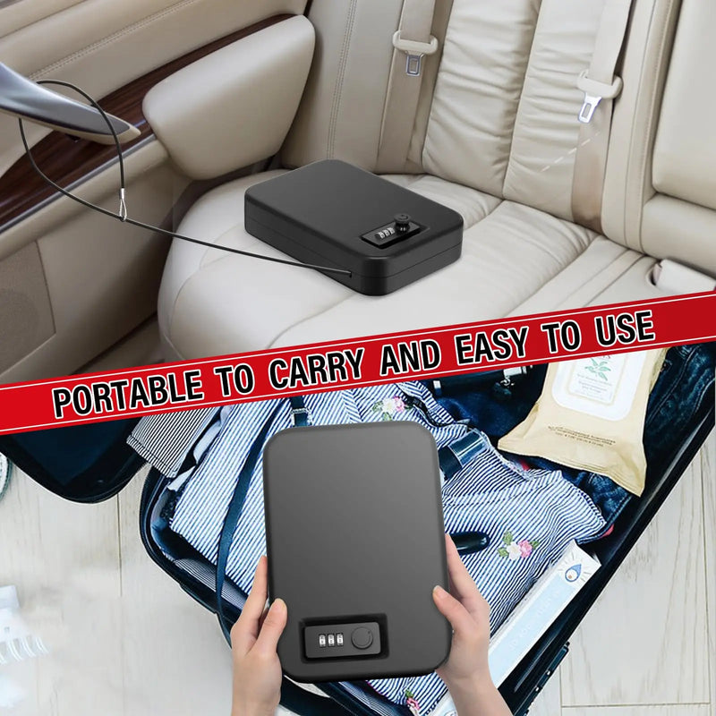 Load image into Gallery viewer, Security Safe Box Personal Safe with Steel Combination Lock and Security Cable Home Safe Anti-Theft Digital Home Gun Safe Box
