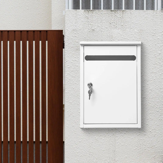 Wall Mount Mailbox Outside Reporting Box Entryway Gate Anti Ruse Commercial Rural Apartment Building Heavy Duty Metal Post Box