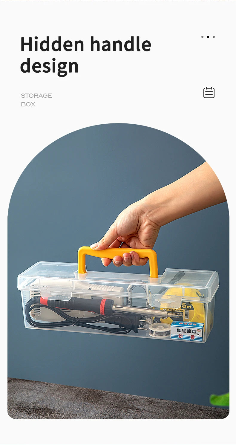 Load image into Gallery viewer, Transparent Handheld Toolbox Portable Large Capacity Thickened Plastic Hardware Tool Storage Box With Handle Tool Organizer Box
