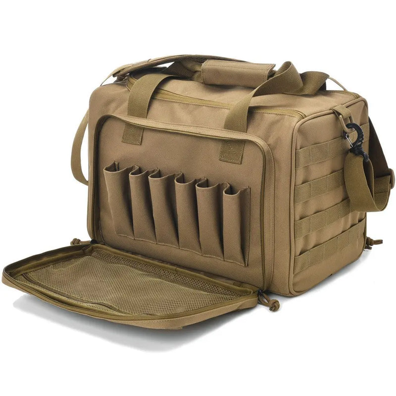 Load image into Gallery viewer, Shooting Range Bag Molle System Outdoor Hunting Accessory Nylon Tactical Gun Case Pack Pistol Tools Shoulder Bag Sniper Black
