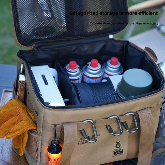Outdoor folding large capacity storage box, picnic camping equipment storage box, outdoor tactical storage bag