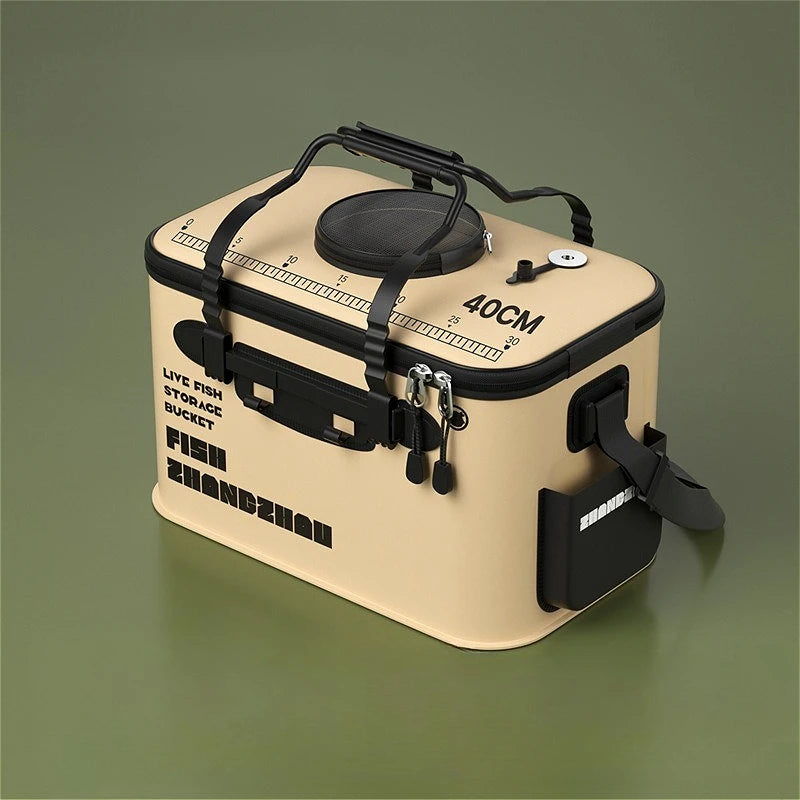 Load image into Gallery viewer, Folding fish bucket fish box large fishing bucket batch fishing bucket fishing bucket outdoor multifunctional  fishing bucket
