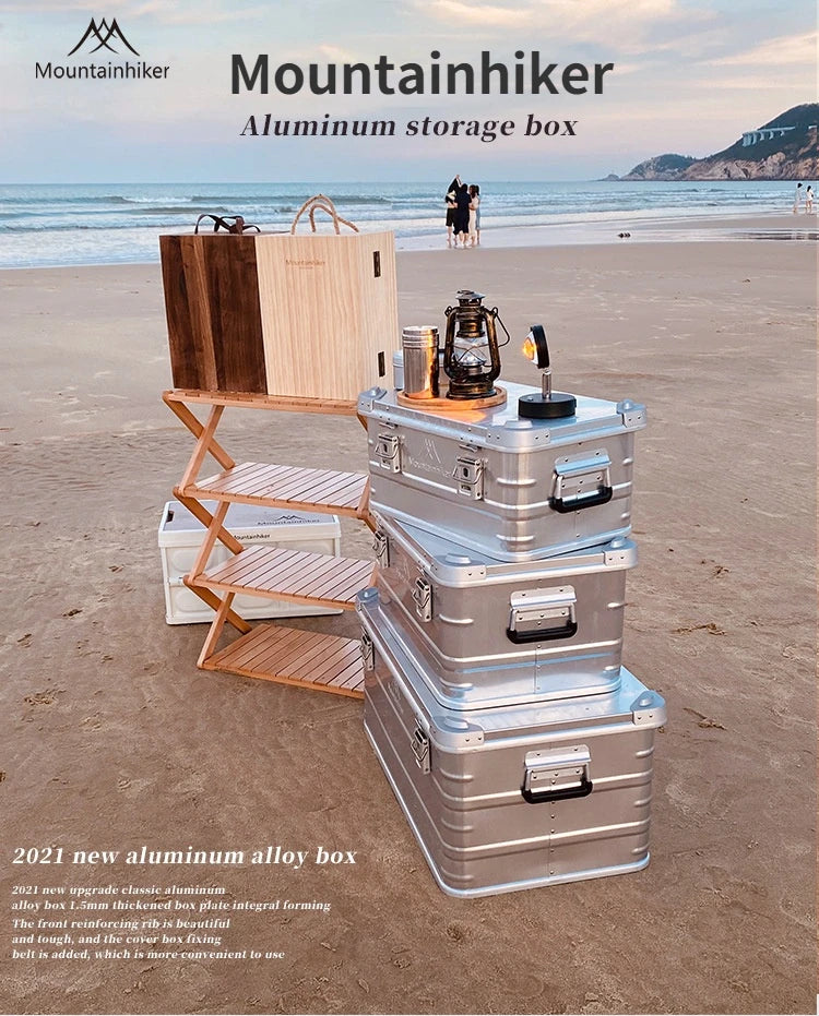 Load image into Gallery viewer, 30-80L Outdoor Storage Box Camping Picnic Travel Aluminum Alloy Large Capacity Box Accessories Storage Bag Hiking Accessories
