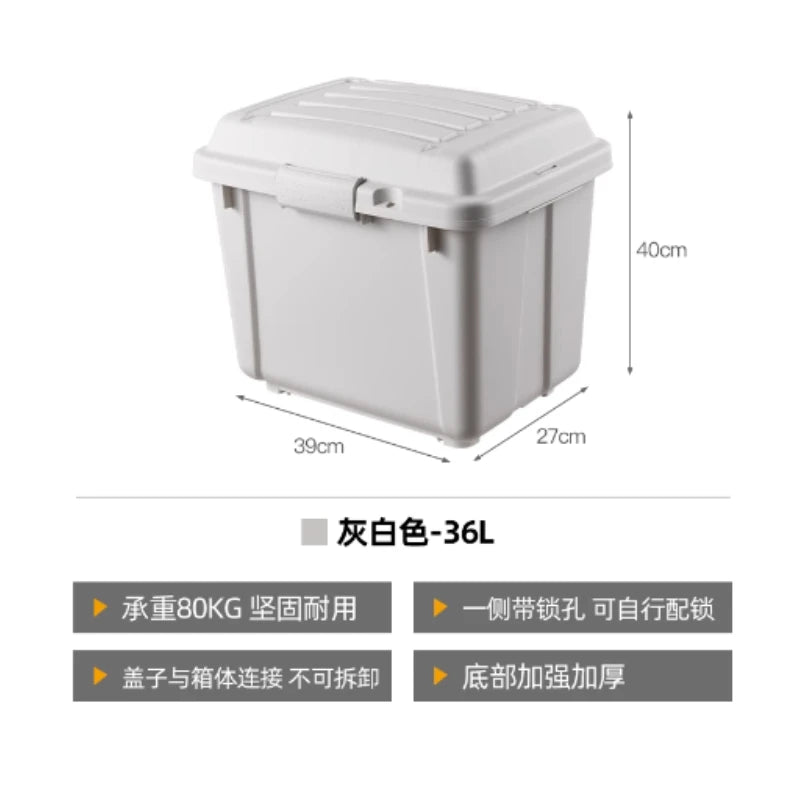 Load image into Gallery viewer, Industrial Storage Box Large Capacity Organizer Box Durable Camping Container with Wheels Heavy-Duty Storage Case Off-White
