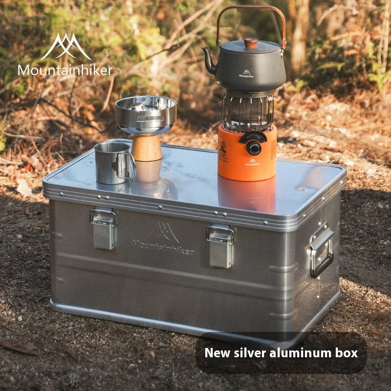 Load image into Gallery viewer, MOUNTAINHIKER Outdoor Storage Box Camping Picnic Travel Aluminum Alloy Large Capacity Box Silver Storage Bag 30-80L
