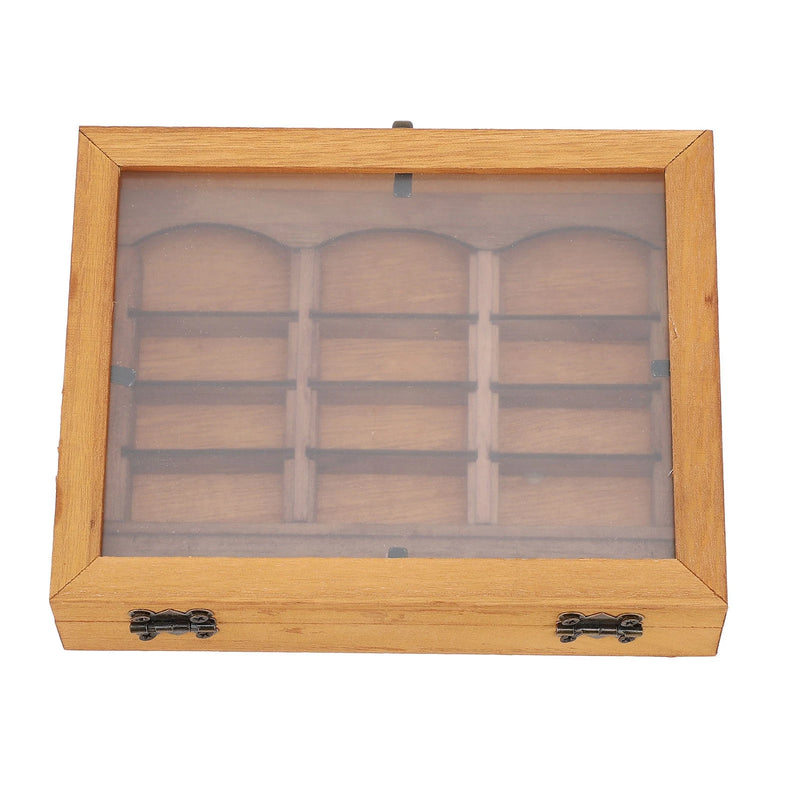 Load image into Gallery viewer, Miniature Bookshelf Decoration 196 Folded Books Miniature Book Boxes Display Case  Wood Stylish for Coffee Shop
