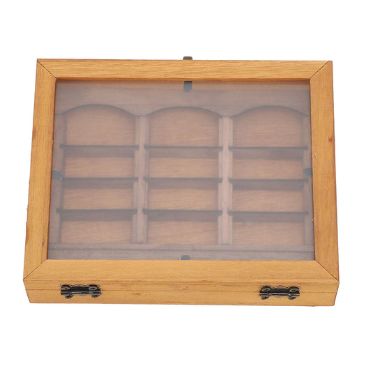 Miniature Bookshelf Decoration 196 Folded Books Miniature Book Boxes Display Case  Wood Stylish for Coffee Shop