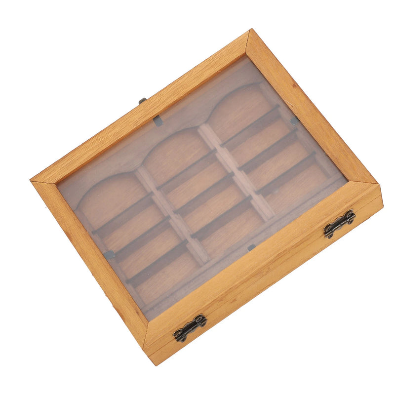 Load image into Gallery viewer, Miniature Bookshelf Decoration 196 Folded Books Miniature Book Boxes Display Case  Wood Stylish for Coffee Shop
