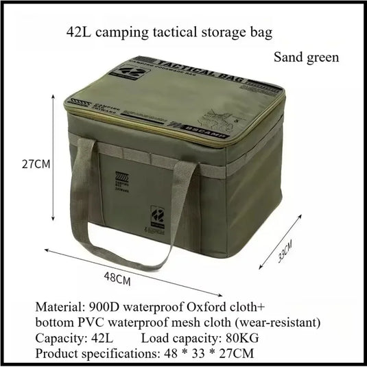Outdoor folding storage box, picnic camping equipment storage box, tableware and kitchenware storage bag, large capacity