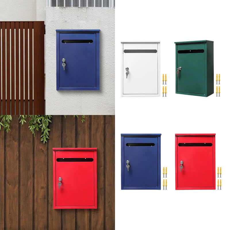 Load image into Gallery viewer, Wall Mount Mailbox Outside Reporting Box Entryway Gate Anti Ruse Commercial Rural Apartment Building Heavy Duty Metal Post Box
