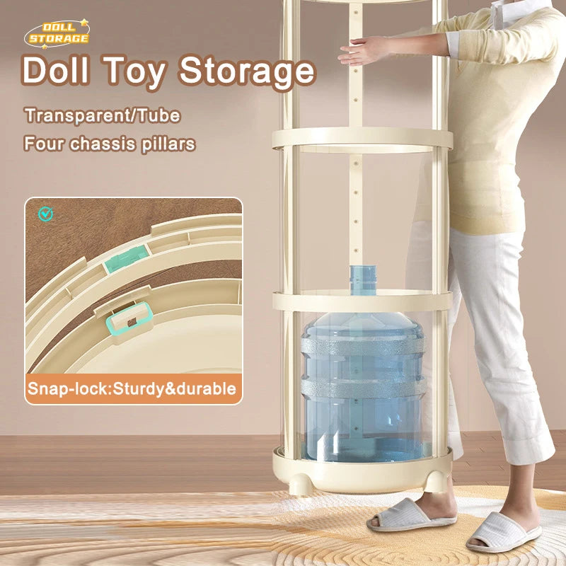 Load image into Gallery viewer, Doll Storage Box Large Capacity Organization Children's Plush Toys Bucket Home Multi-layer Push The Door Toy Organizer Kid Gift
