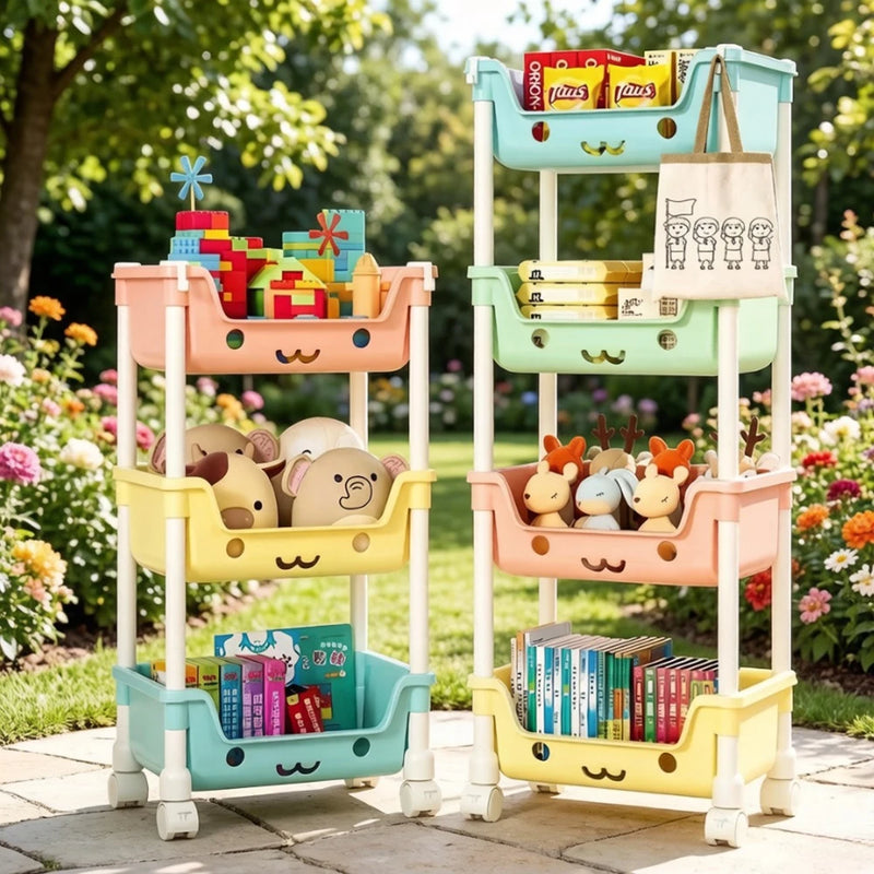 Load image into Gallery viewer, Toy Storage Trolley Bookshelf Kitchen Organizer Bathroom Accessories Snack Rack for Children Storage Organizer Kitchen Storage
