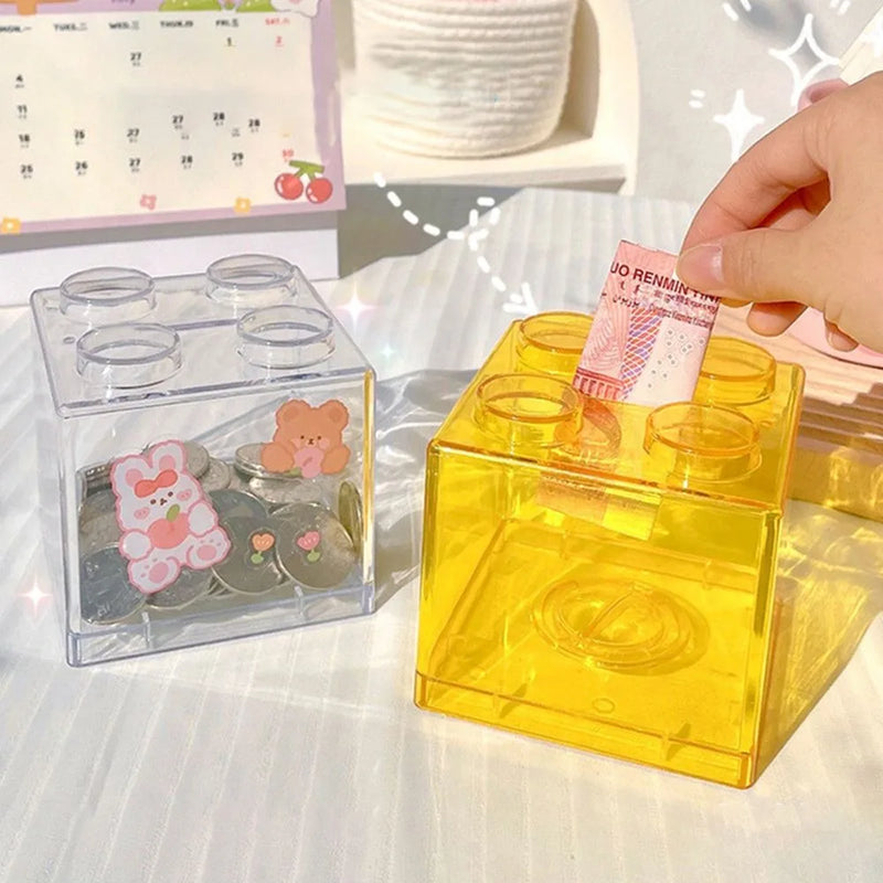 Load image into Gallery viewer, INS Home Decor  Gift Boy Girls Change Box Money Saving Box Coin Bank Storage Box Building Block Coin Box
